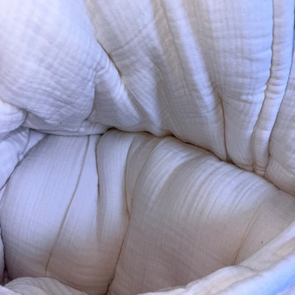 Airy Gauze Quilt King Undyed New With Imperfections Muslin Cotton Bedding cream